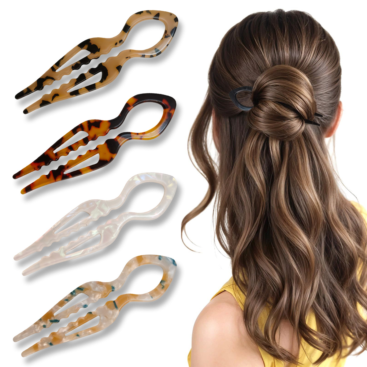 U-شكل الشعر العصي السلحفاة الا - مراجعة Hair Bundles وسعره