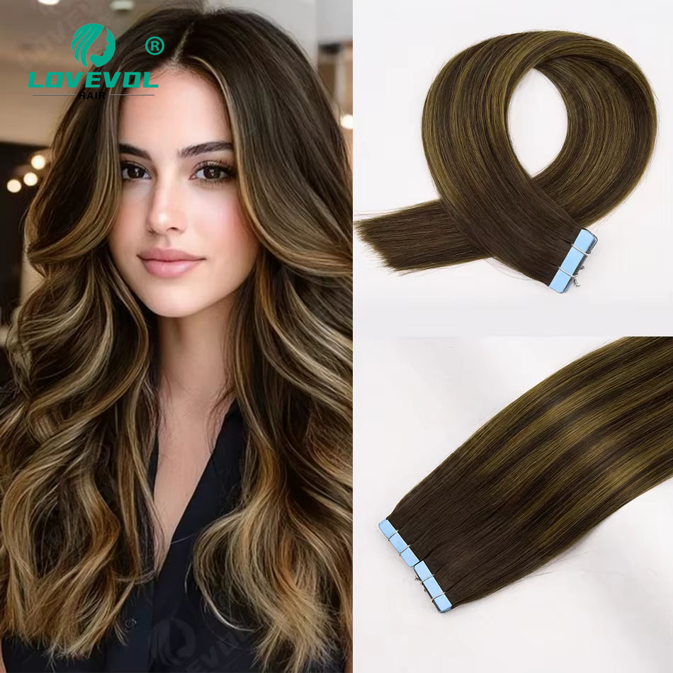 وصلات شعر أنيقة بتقنية الشريط  - مراجعة Invisible Tape In Extensions Real Hair وسعره