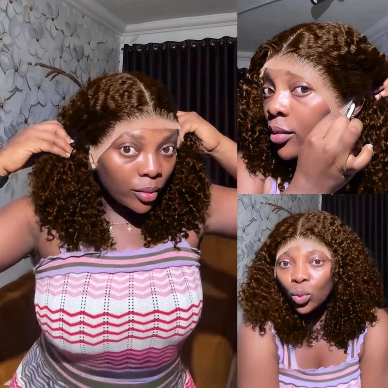 شعر مستعار قصير مجعد من شعر طب - مراجعة Glueless Wear And Go Human Hair Wig وسعره