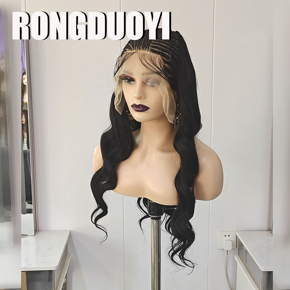RONGDUOYI شعر مستعار صناعي أسو - مراجعة Synthetic Braided Wigs For Black Women وسعره